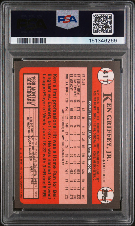 1989 Topps Traded Ken Griffey JR. #41T PSA 7