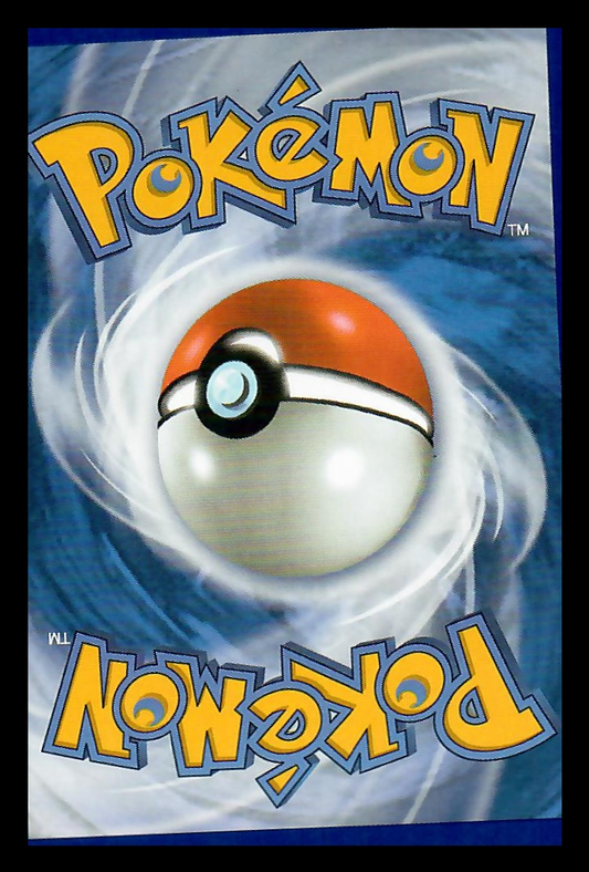Pokémon trading card back with Poké Ball design and blue swirling background