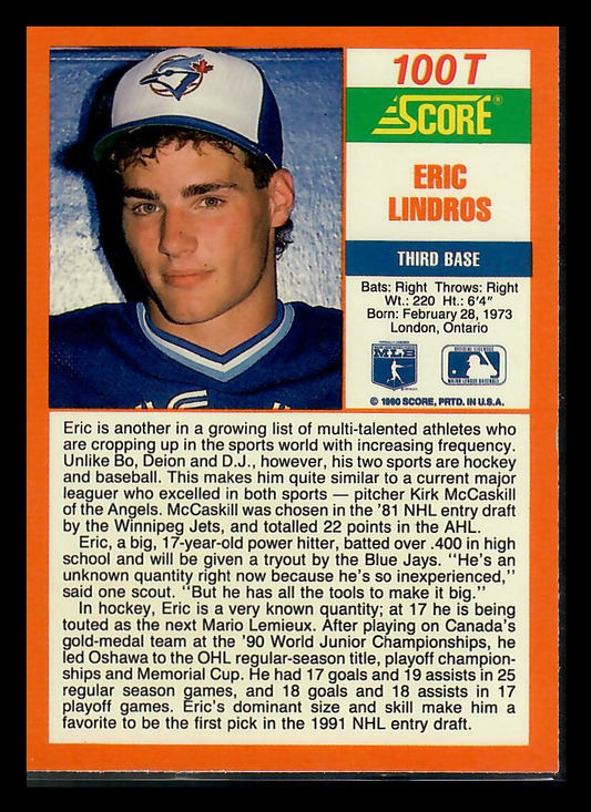 1990 Score Eric Lindros #100T