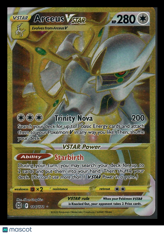 2022 Brilliant Stars Arceus VSTAR Holo Secret Rare #184/172