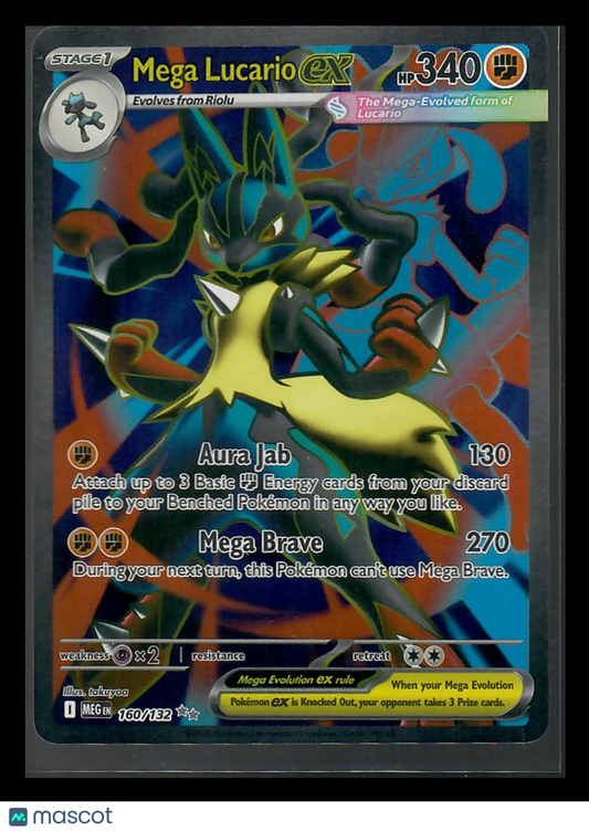 Mega Evolutions Mega Lucario EX Holo Secret Rare #160/132