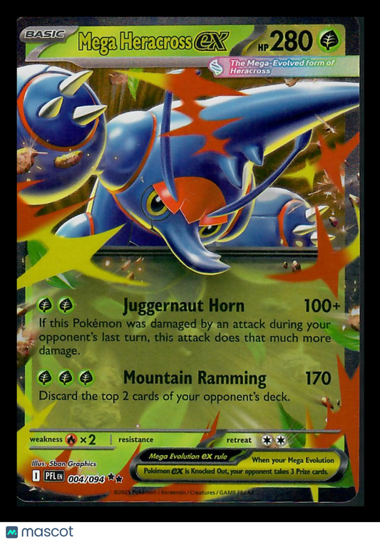 Phantasmal Flames Mega Heracross EX Holo Rare Rare #4/94