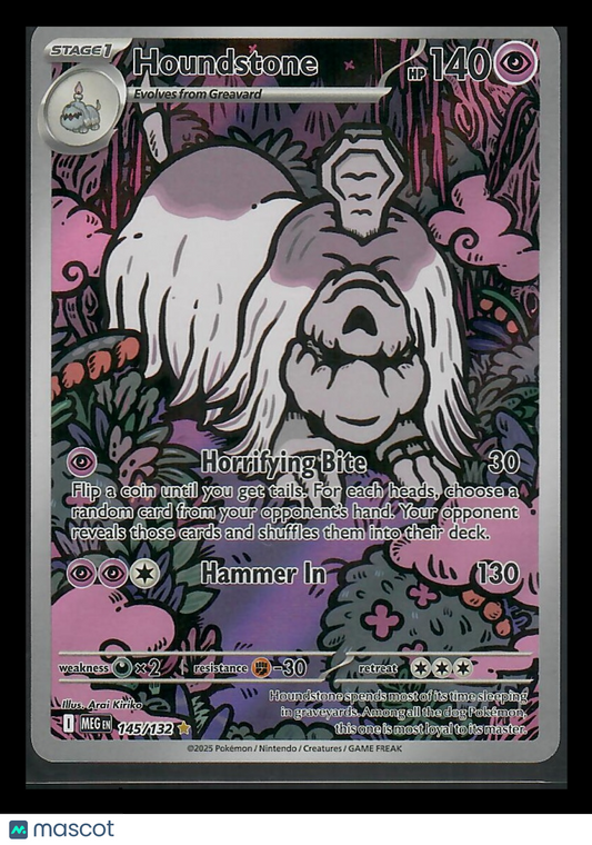 2025 Mega Evolution Houndstone Holo Secret Rare #145/132