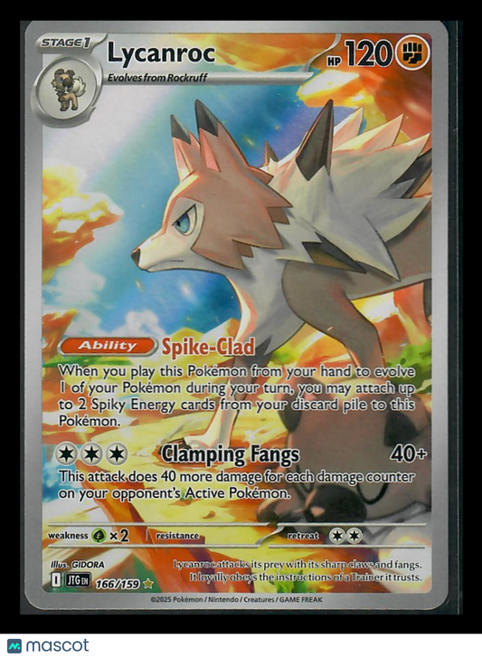 2025 Journey Together Lycanroc Holo Secret Rare #166/159