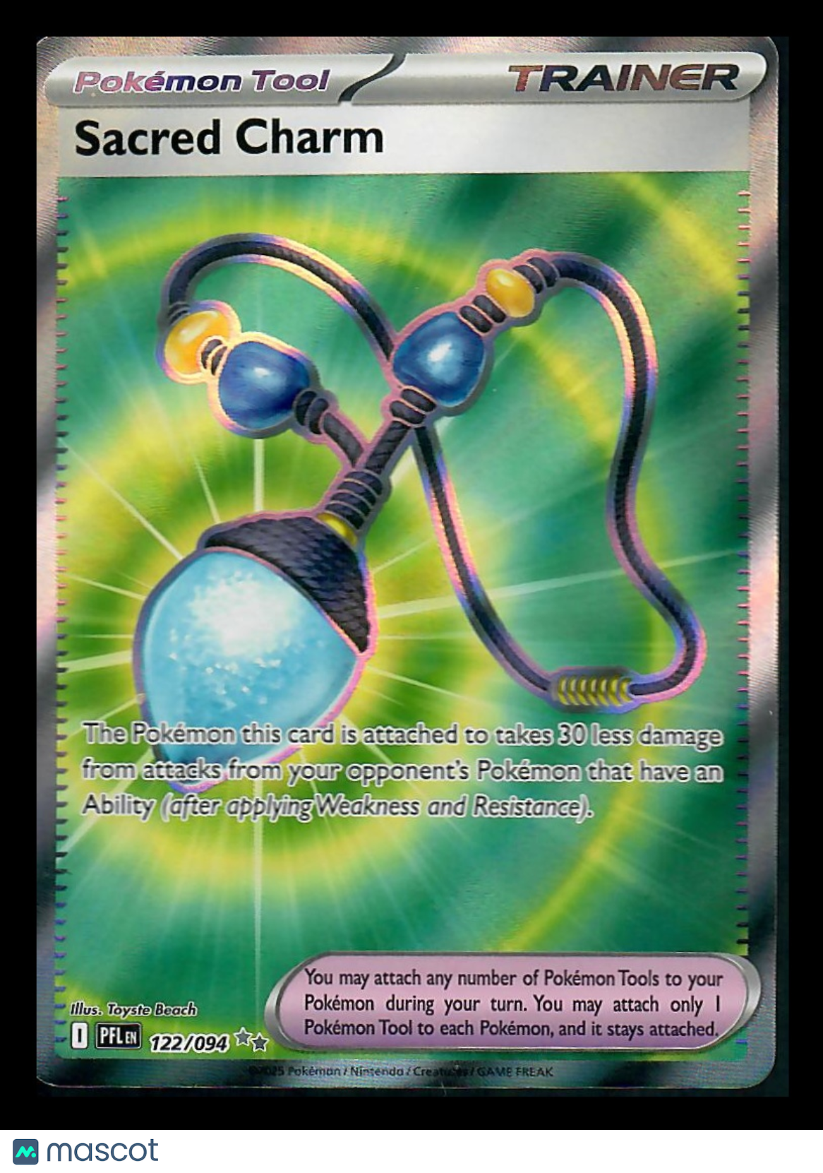 2025 Pokemon Scarlet & Violet Paldean Fates Sacred Charm Reverse Holo Secret Rare #122/94