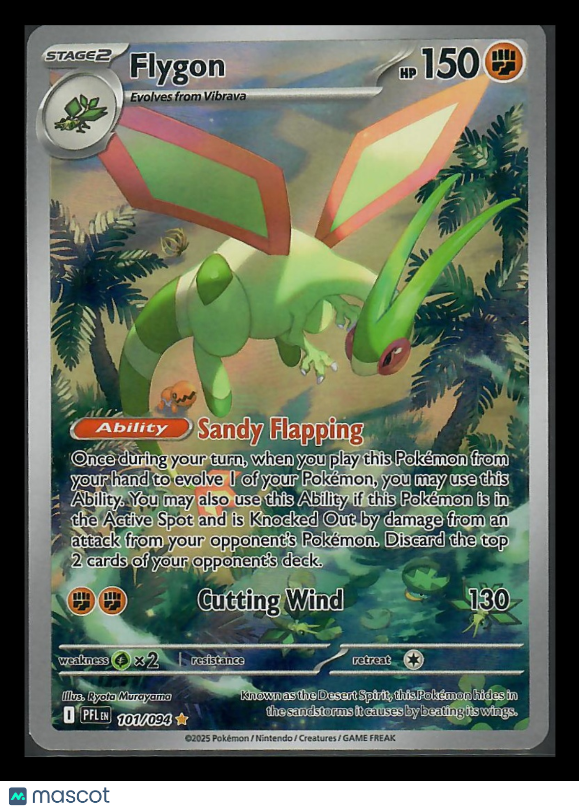 2025 Pokemon Scarlet & Violet Paldean Fates Flygon Holo Secret Rare #101/94