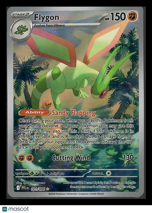 2025 Pokemon Scarlet & Violet Paldean Fates Flygon Holo Secret Rare #101/94