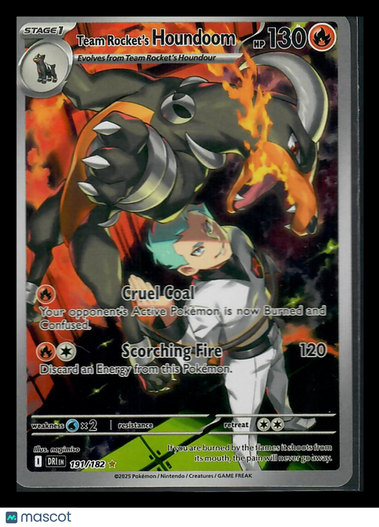 2025 Destined Rivals Team Rocket's Houndoom Holo Secret Rare #191/182