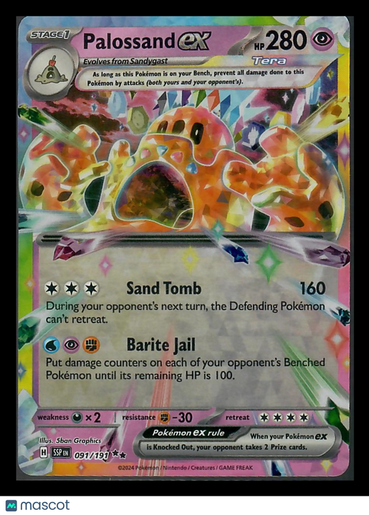 Surging Sparks Palossand EX Holo Double Rare #91/191