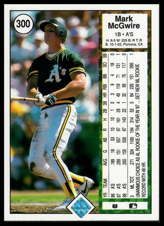 1989 Upper Deck #300 Mark McGwire Near Mint