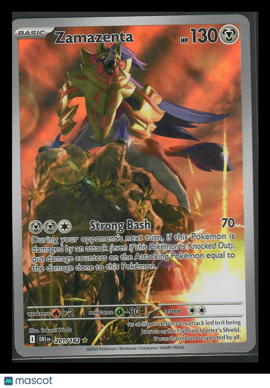 2025 Destined Rivals Zamazenta Holo Secret Rare #201/182