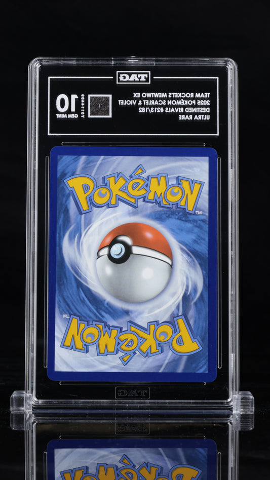 Graded Pokémon card in protective case with Poké Ball design, TAG 10 Gem Mint label