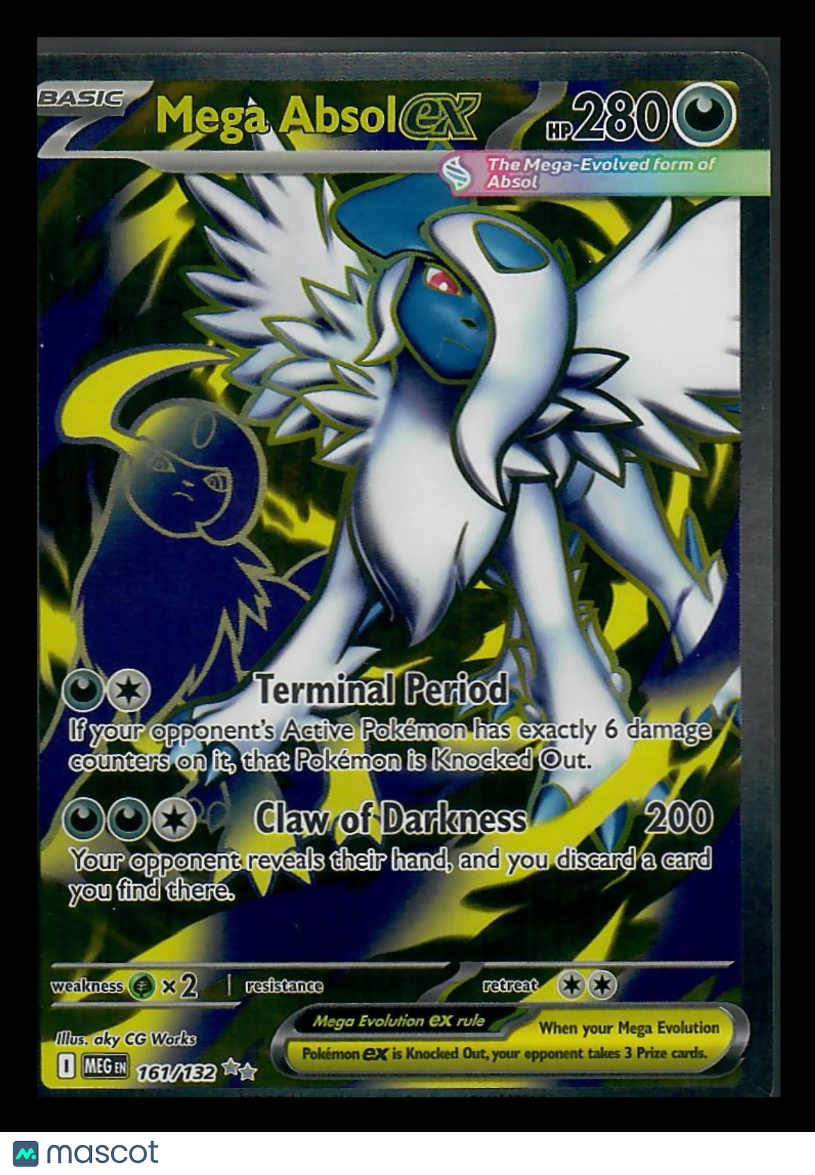 2025 Mega Evolution Mega Absol EX Etched Secret Rare FA #161/132