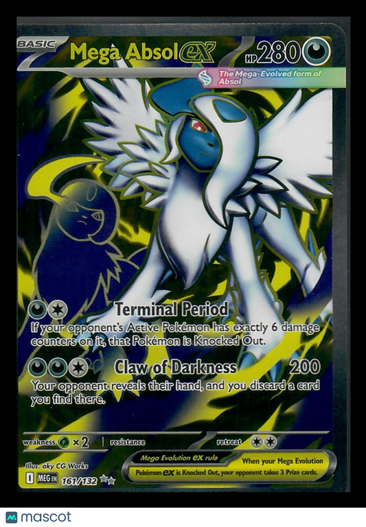 2025 Mega Evolution Mega Absol EX Etched Secret Rare FA #161/132