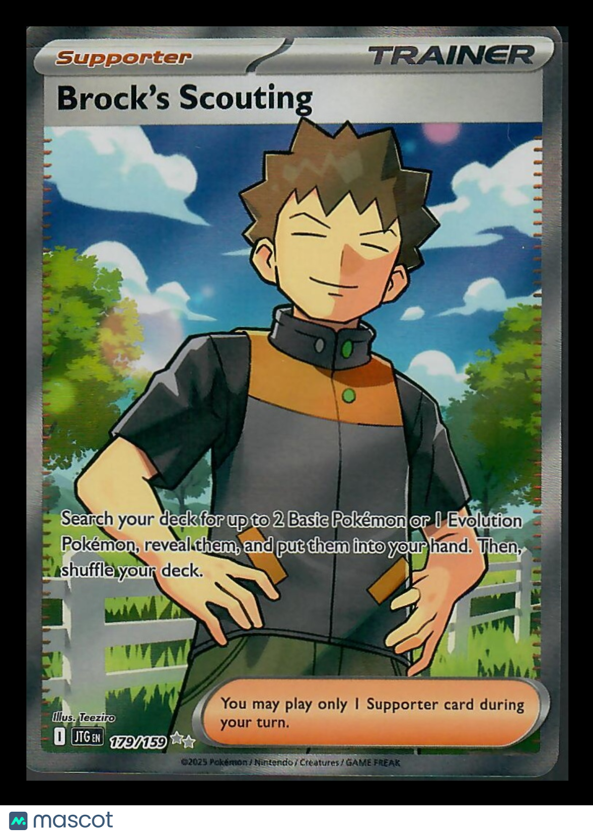 2025 Journey Together Brock's Scouting Holo Secret Rare FA #179/159