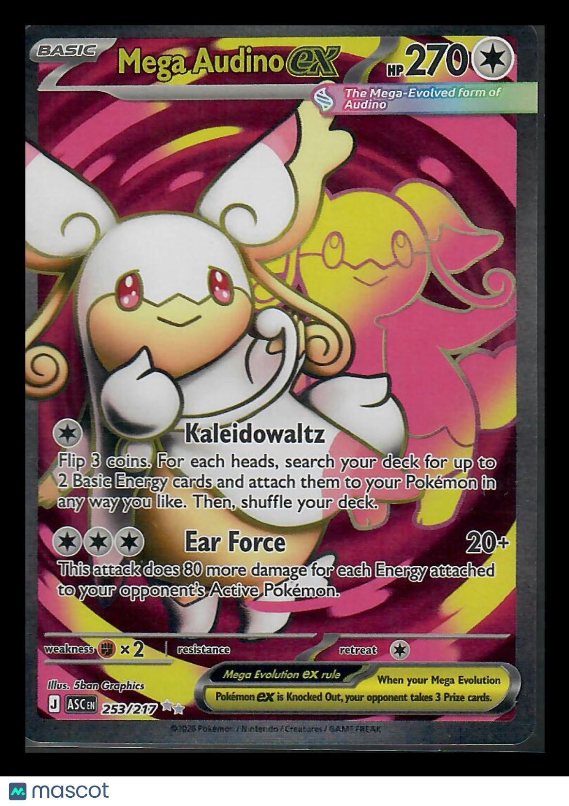 Ascended Heroes Mega Audino EX Etched Secret Rare SAR #253/217