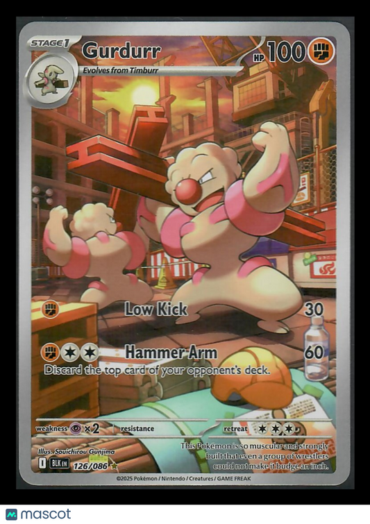 2025 Scarlet & Violet Black Bolt Gurdurr Holo Secret Rare #126/86