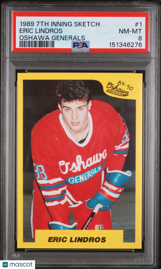 1989 7TH Inning Sketch Ohl Eric Lindros #1 Oshawa Generals PSA 8